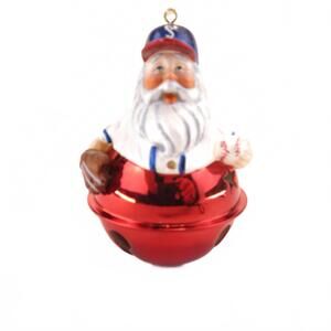 4" Department 56 Vintage Baseball Santa Red Large Bell 56.43344